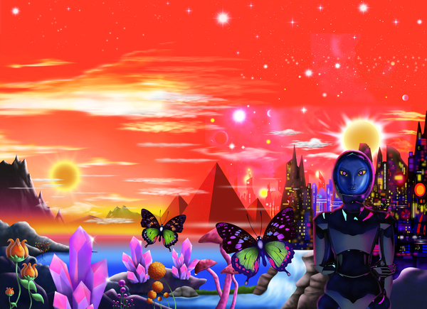 Cybersenetic City Version 1 by GeraldNewtonCosmicArt