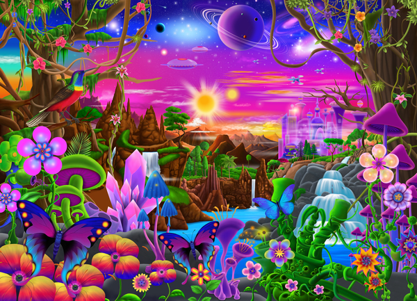 Cosmic Fantasy World New Version by GeraldNewtonCosmicArt