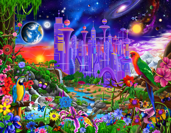 Futuristic Paradise by GeraldNewtonCosmicArt