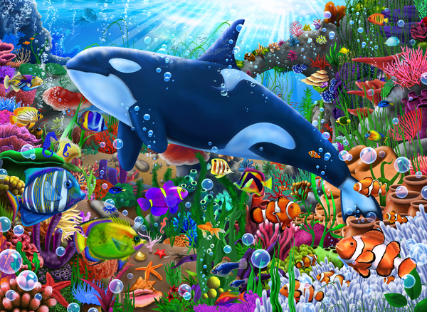 Magnificent Coral Reef by GeraldNewtonCosmicArt