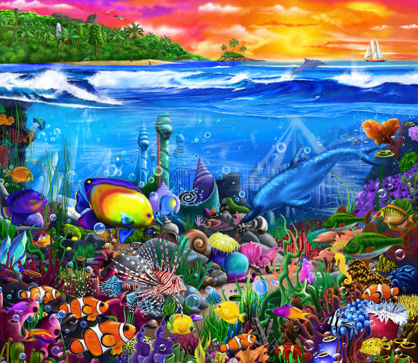 Mysterious Undersea World by GeraldNewtonCosmicArt