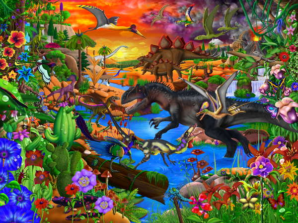 Prehistoric Wonders by GeraldNewtonCosmicArt