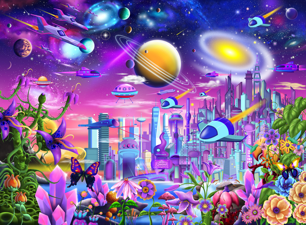 The Cosmic City by GeraldNewtonCosmicArt