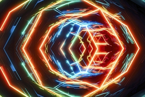 Abstract background hexagon pattern with glowing