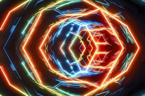 Abstract background hexagon pattern with glowing by Liviu Ghitun
