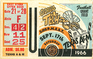 Georgia Tech -  1966 Ticket 