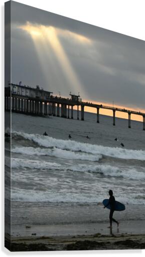 Surfer at Sunset Canvas Print