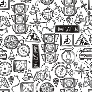 navigation seamless pattern