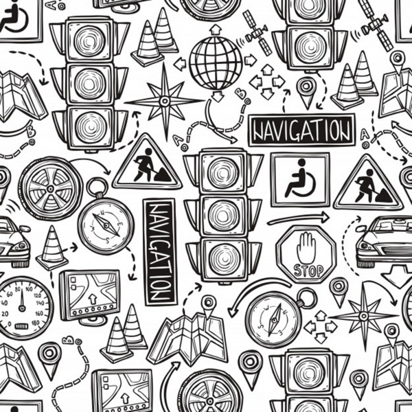 navigation seamless pattern Print