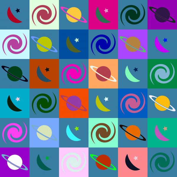 space patternmulticolour Print