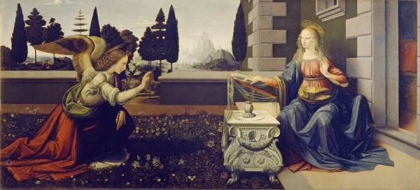 the annunciation leonardo da vinci  Print