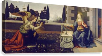 the annunciation leonardo da vinci  Canvas Print