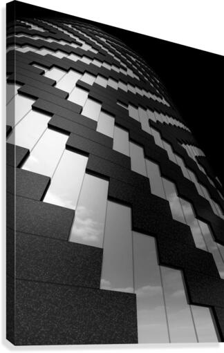  Building Pattern  Black White Canvas Print