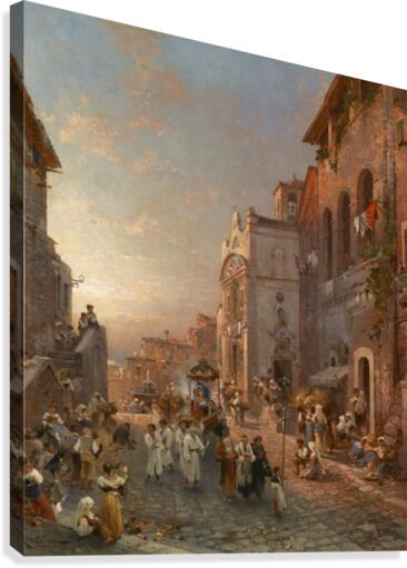 People in the market streets Canvas Print