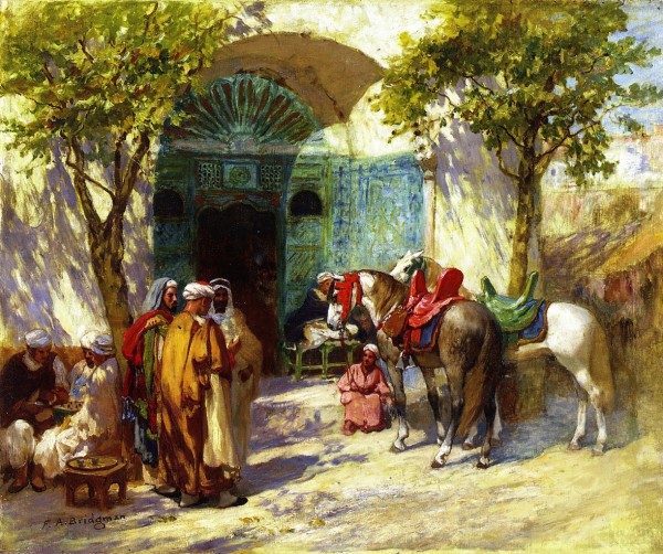 At the mosque gate Print