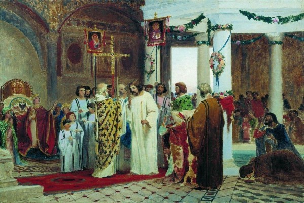 Religious procession Print