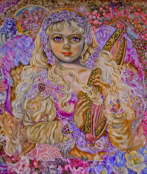 Yumi Sugai.Angel holding herbs. Print