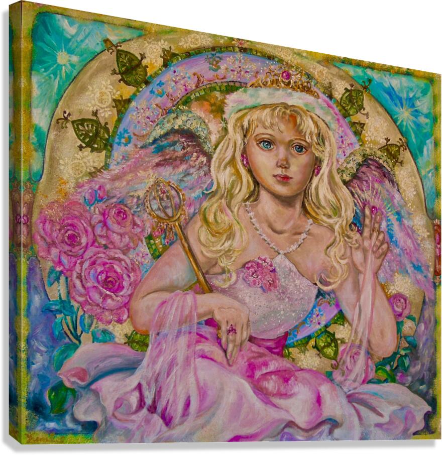 Yumi Sugai.Pink sapphire angel. Canvas Print