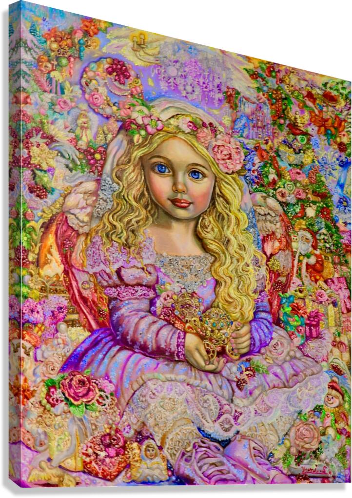 Yumi Sugai.Christmas present angel. Canvas Print
