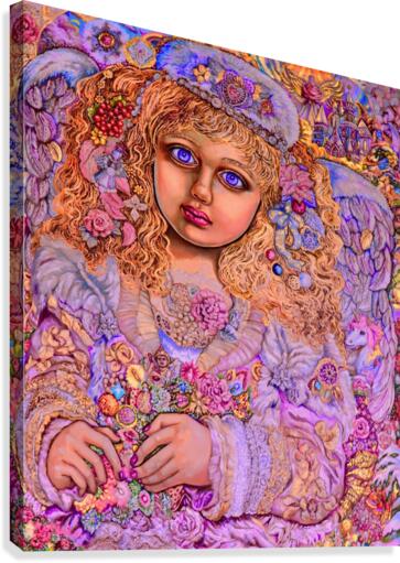 Yumi SugaiChristmas light angel. Canvas Print