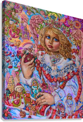 Yumi Sugai. Christmas toy angel. Canvas Print