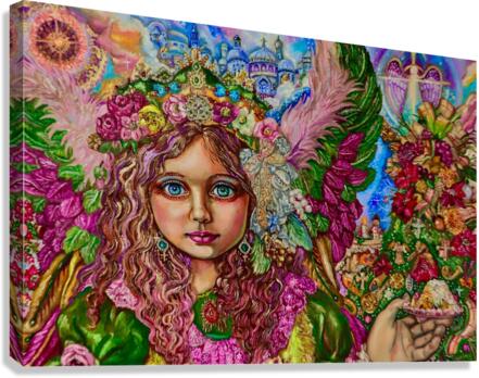 Yumi Sugai. An angel at Christmas dinner. Canvas Print