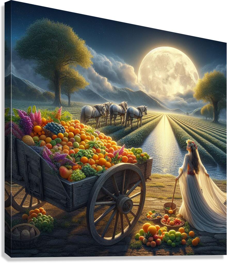 Moonlit Harvest Elegance Canvas Print