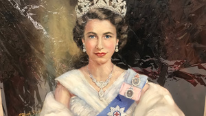 Queen Elizabeth II painting young