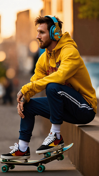 Lionel Messi skiboard Print