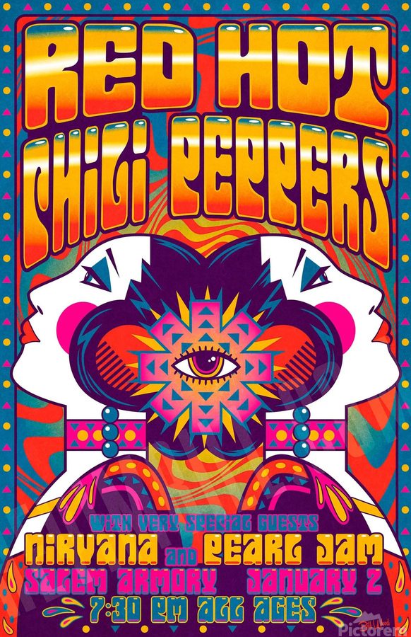 Red hot chill peppers ポスター Amazon.com: (24x36) Red Hot Chili Peppers (Psychedelic