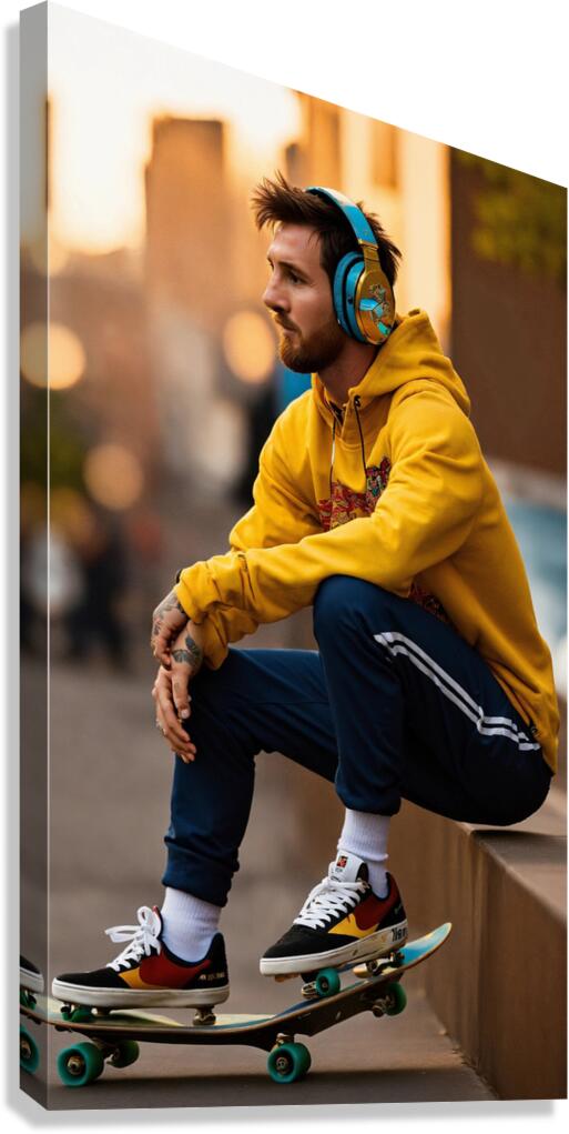 Lionel Messi skiboard Canvas Print