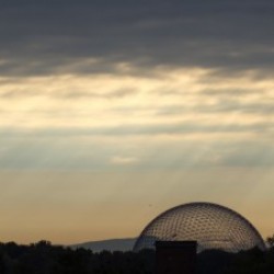 Sunrise on the biosphere Montreal Quebec Canada