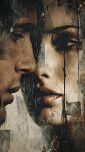 Between Us Moody Couple Close‑Up Wall Art