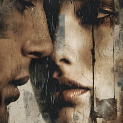 Between Us Moody Couple Close‑Up Wall Art