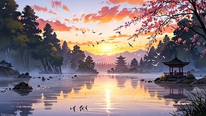 Leonardo Anime XL A serene Chinese landscape pain