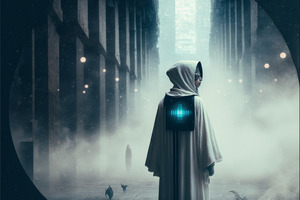 dreamlike surreal scifi nun