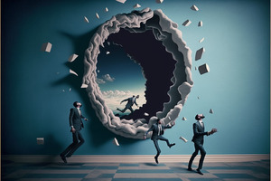 surreal interdimensional suit and tie