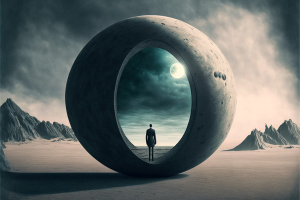 dimensional moon man Print