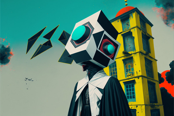 modern cubehead Print