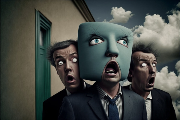 surreal box head Print