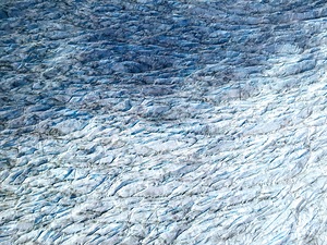 Aerial of Alaskan Glacier Crevasse
