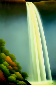 Colorful Elegant Aesthetic Abstract Waterfall Nature Painting 