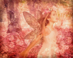Cute Pink Fairy of Spring Fantasy Art