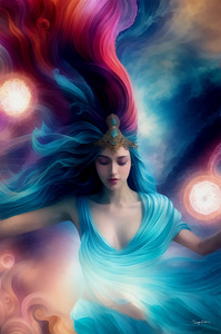 Beautiful Goddess of the Cosmos Painting