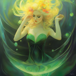 Ethereal Dream Goddess – Fantasy Woman in a Dreamy Nature Bubble