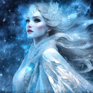 Frozen Beauty Snow Queen in Winter Wonderland - Fantasy Ice Princess Art
