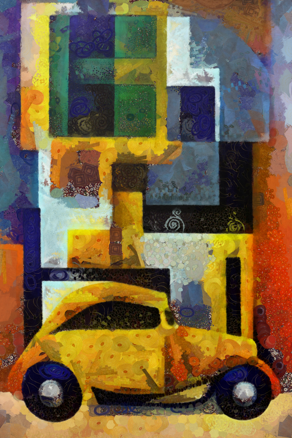 Vintage Fusion: A Modern Journey of Abstract Car Art by Sandy Richter