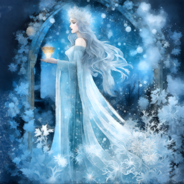 Winter Magic of the Snow Queen Painting by Sandy Richter