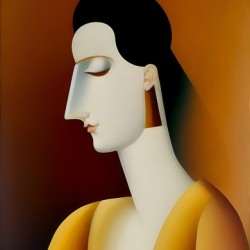 Portrait of Aesthetic Abstract Woman in Repose Painting