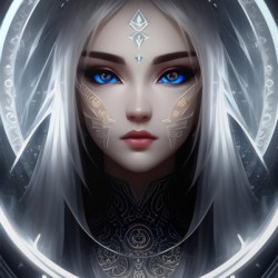 Celestial Cyberpunk Goddess – Futuristic Fantasy Portrait with Ethereal Glow